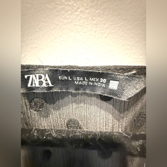 Zara Polka Dot V Neck Black - Picture 3 of 4